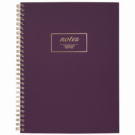 Cambridge Jewel Tone Notebook, Gold Twin-Wire, 1 Subject, Wide/Legal Rule, Purple Cover, 9.5 x 7.25, 80 Sheets 49556